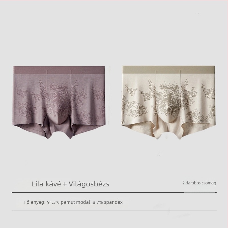 Modal férfi alsónemű, antibakteriális ágyékvédő Mulberry silk belső résszel, varrás nélküli mintázat, kényelmes és légáteresztő, nagy méret