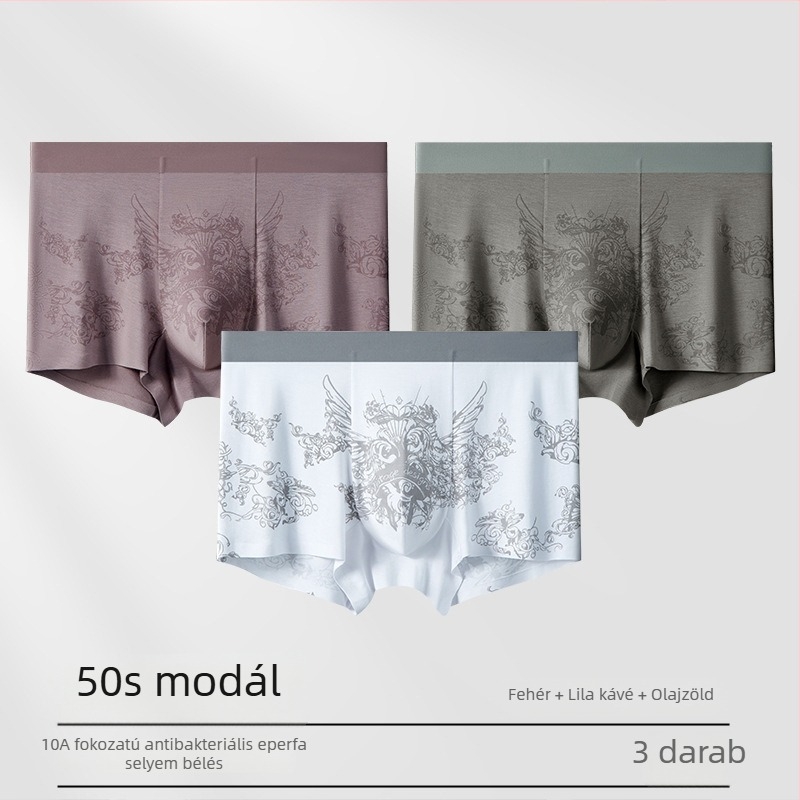 Modal férfi alsónemű, antibakteriális ágyékvédő Mulberry silk belső résszel, varrás nélküli mintázat, kényelmes és légáteresztő, nagy méret