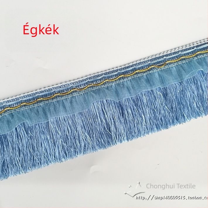 Függönyök csipke szegélye, 10 cm szalagos rojtok, sárkány-bajusz stílusú dísz esküvői dekorációhoz és ruházathoz