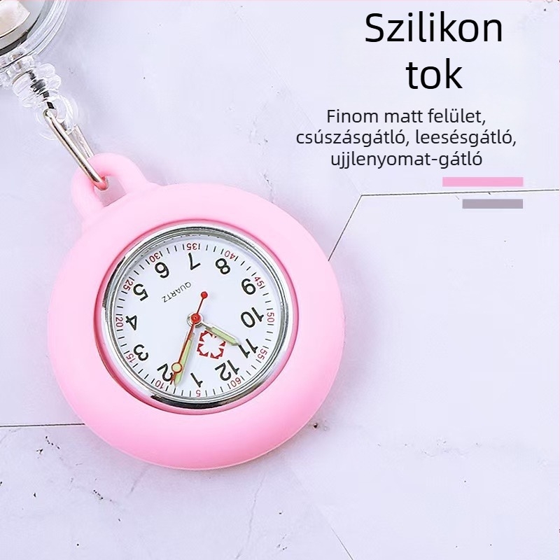 Kihúzható zsebóra ápolónő motívummal, nagy női zsebóra