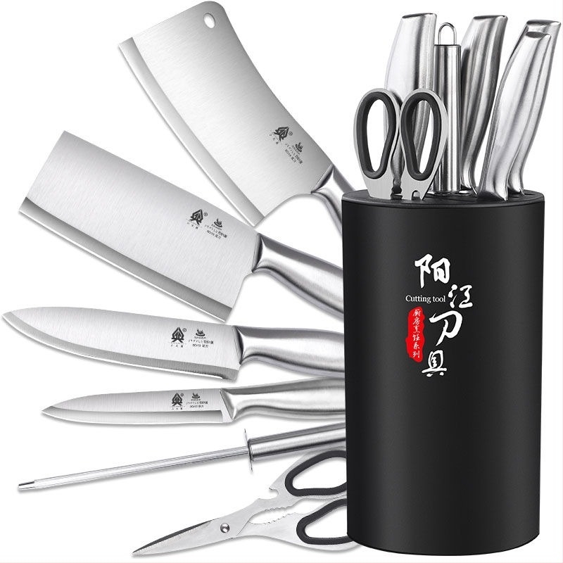 Konyhai késkészlet vágódeszkával – 2 az 1-ben teljes készlet, csontvágó kés