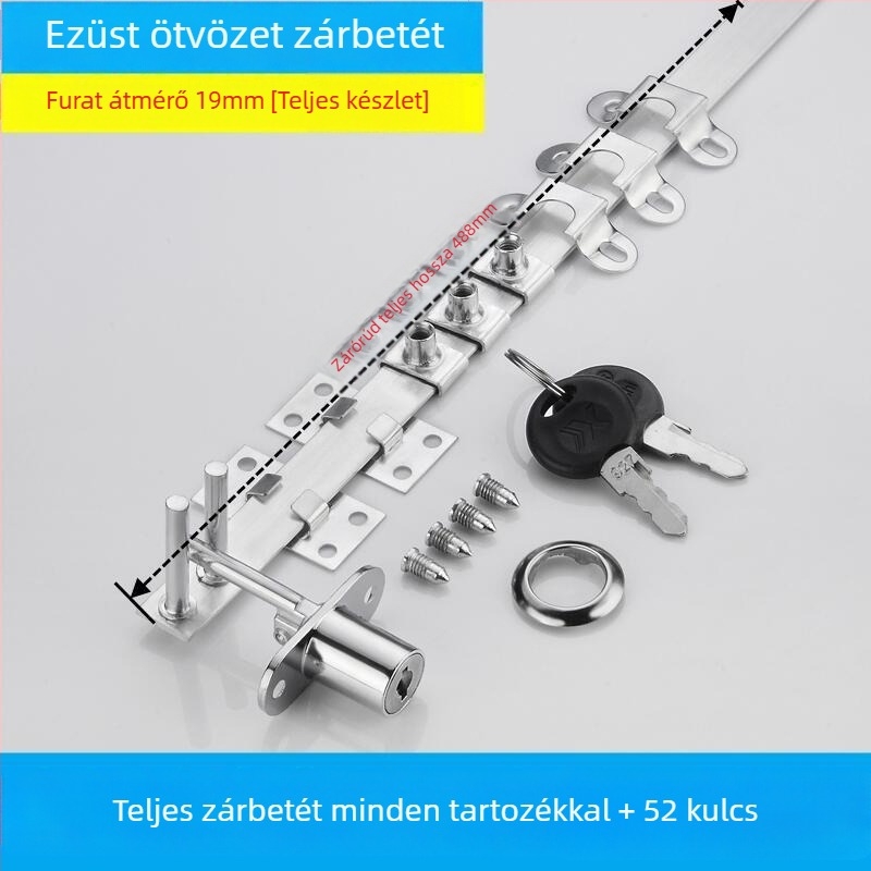 Hárompontos zár irodai fiókokhoz és iratszekrényekhez: záróhenger és összekapcsoló kar