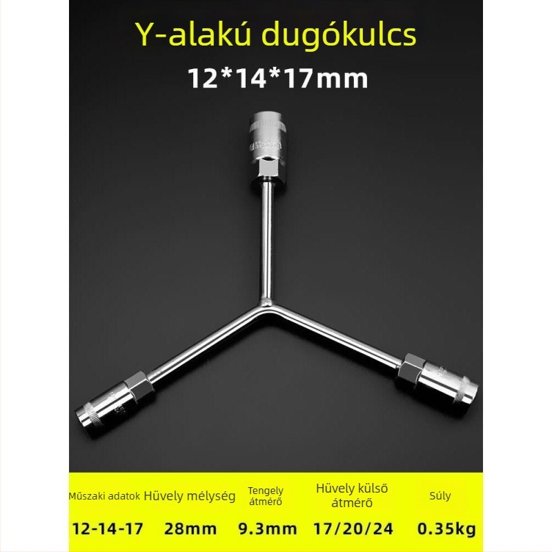 Y alakú külső hatszögletű socket kulcs, egylapos multifunkcionális hordozható eszköz autójavításhoz