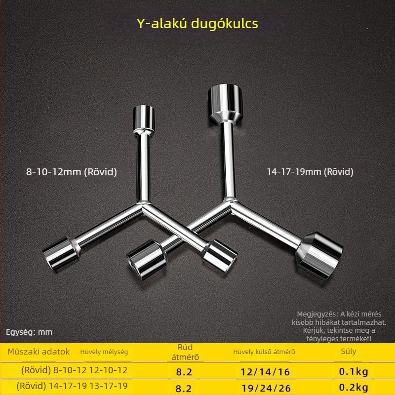 Y alakú külső hatszögletű socket kulcs, egylapos multifunkcionális hordozható eszköz autójavításhoz