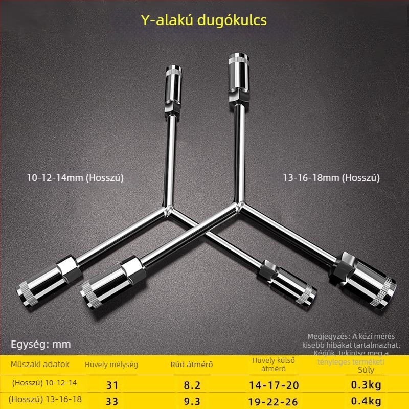 Y alakú külső hatszögletű socket kulcs, egylapos multifunkcionális hordozható eszköz autójavításhoz