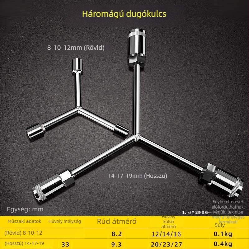 Y alakú külső hatszögletű socket kulcs, egylapos multifunkcionális hordozható eszköz autójavításhoz