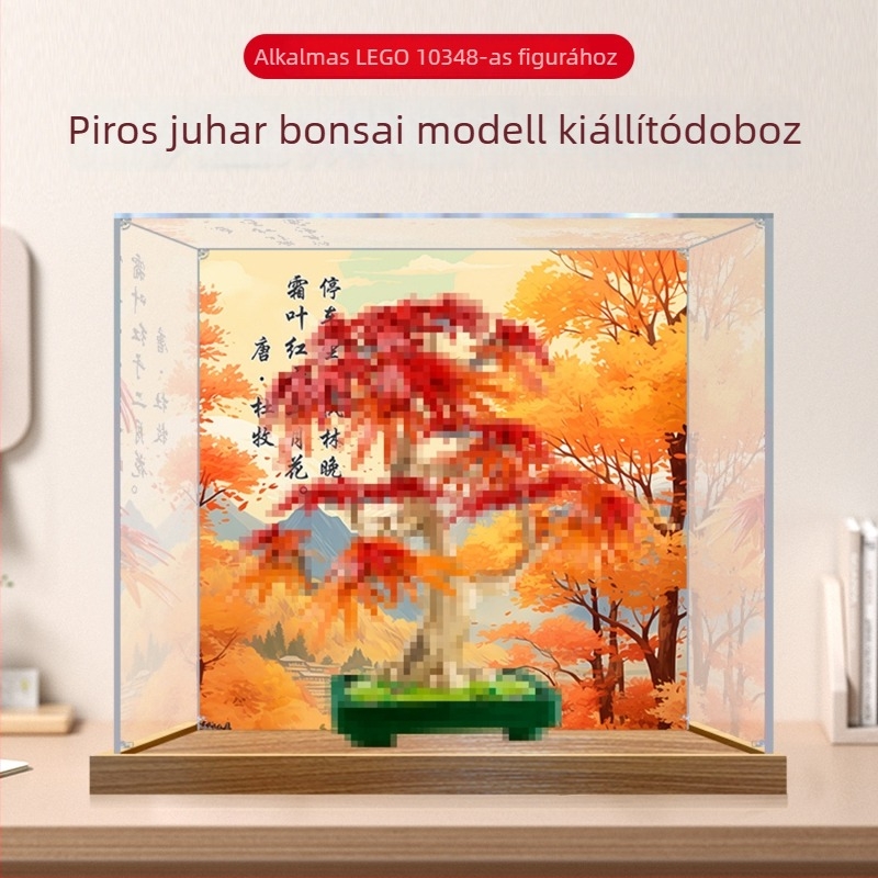 Akril kiállító doboz porvédővel a Flower Plant sorozat 10348 – Vörös juhar bonsai összerakható modell