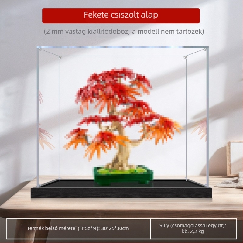 Akril kiállító doboz porvédővel a Flower Plant sorozat 10348 – Vörös juhar bonsai összerakható modell