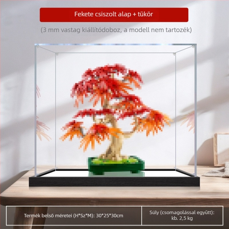 Akril kiállító doboz porvédővel a Flower Plant sorozat 10348 – Vörös juhar bonsai összerakható modell