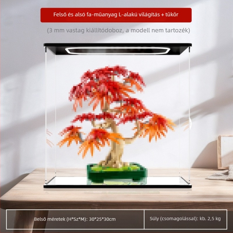 Akril kiállító doboz porvédővel a Flower Plant sorozat 10348 – Vörös juhar bonsai összerakható modell