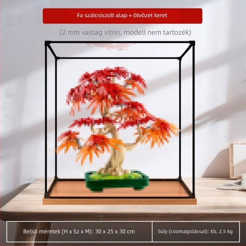 Akril kiállító doboz porvédővel a Flower Plant sorozat 10348 – Vörös juhar bonsai összerakható modell