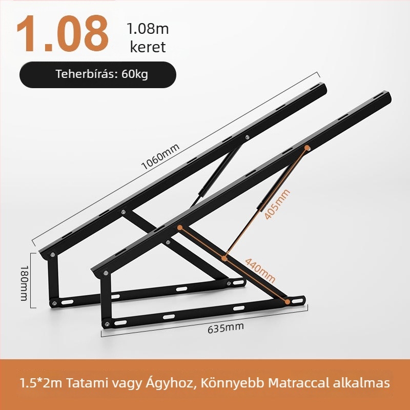Tatami ágyakhoz gázrugók, lamellás keretekhez hidraulikus tartórudak, pneumatikus ágynemelők