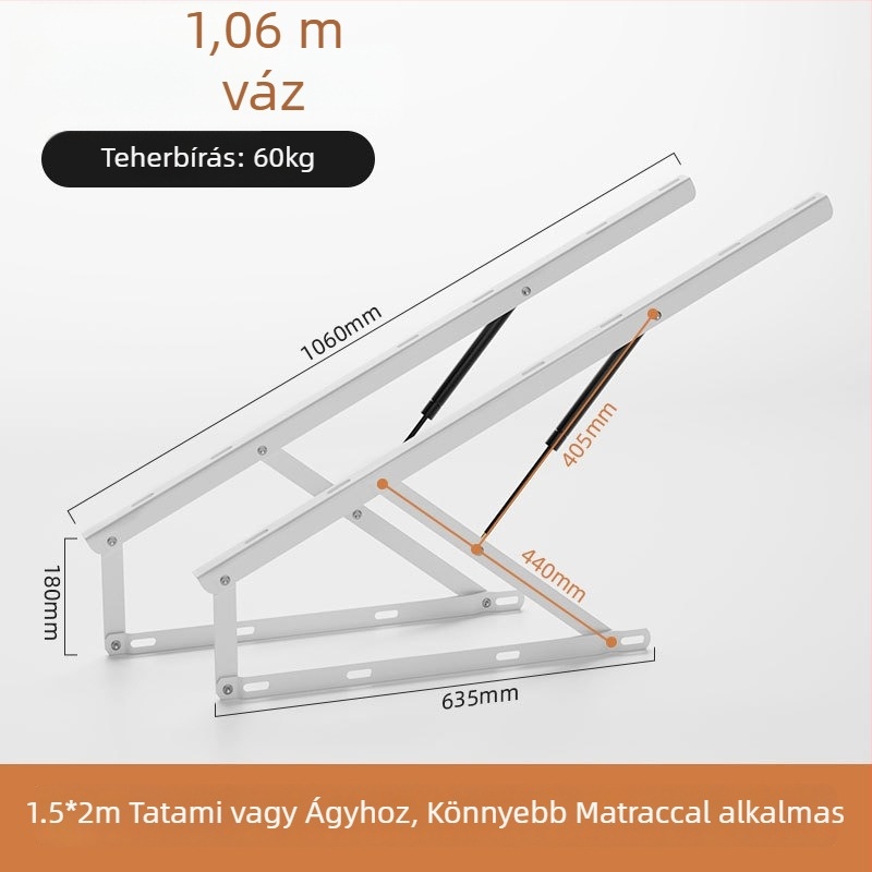 Tatami ágyakhoz gázrugók, lamellás keretekhez hidraulikus tartórudak, pneumatikus ágynemelők