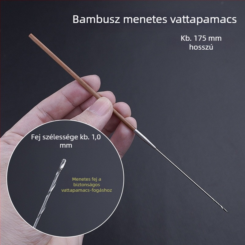 Professionális fültisztító eszközkészlet ultrafin fülkanállal, fülkaparóval, cerumen-horggal és fa nyéllel