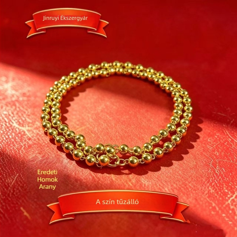 Férfi geometri nyaklánc arany tónusú Alluvial Gold, keel lánccal, tüzeléses felület, uniszex, 61–70 cm