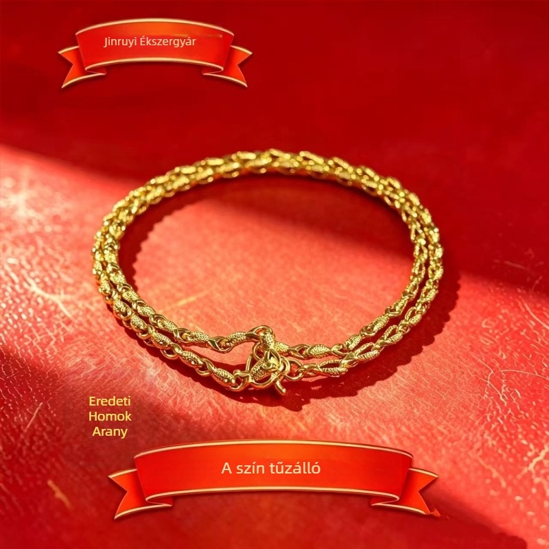 Férfi geometri nyaklánc arany tónusú Alluvial Gold, keel lánccal, tüzeléses felület, uniszex, 61–70 cm