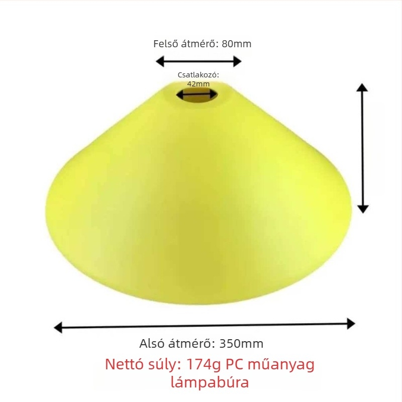 Akril lámpabúra, konikus, kerek, áttetsző burkolat, E27 foglalat, dekoratív állólámpa