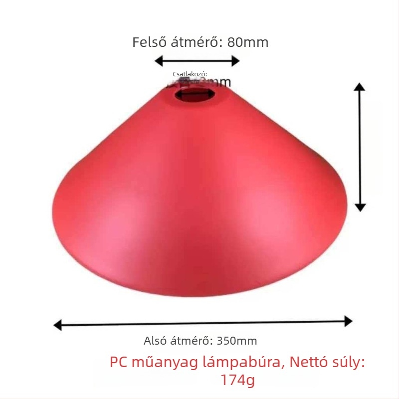 Akril lámpabúra, konikus, kerek, áttetsző burkolat, E27 foglalat, dekoratív állólámpa
