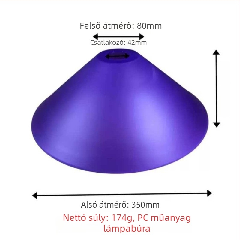 Akril lámpabúra, konikus, kerek, áttetsző burkolat, E27 foglalat, dekoratív állólámpa