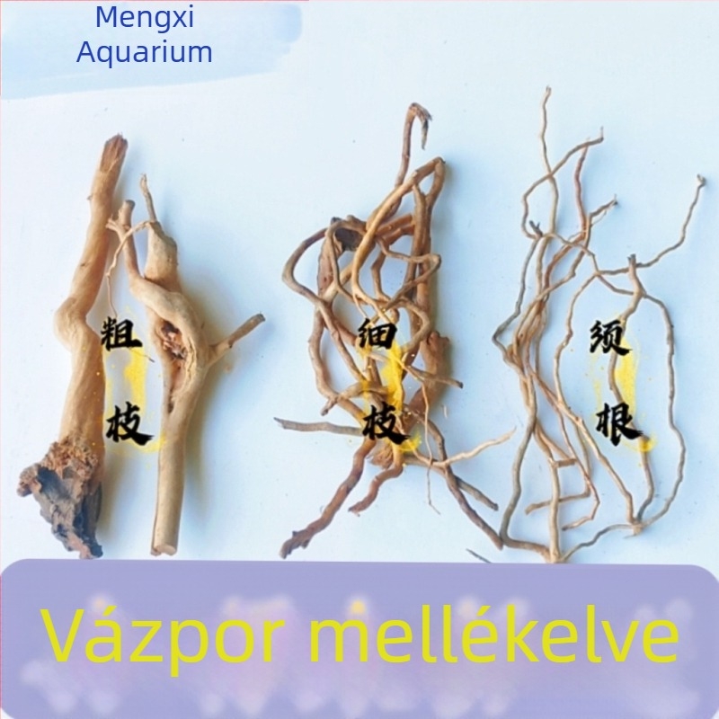 Akvarisztikai tájépítő készlet: rododendron gyökerek, merült fa, vastag és vékony ágak, vízi növények vázához
