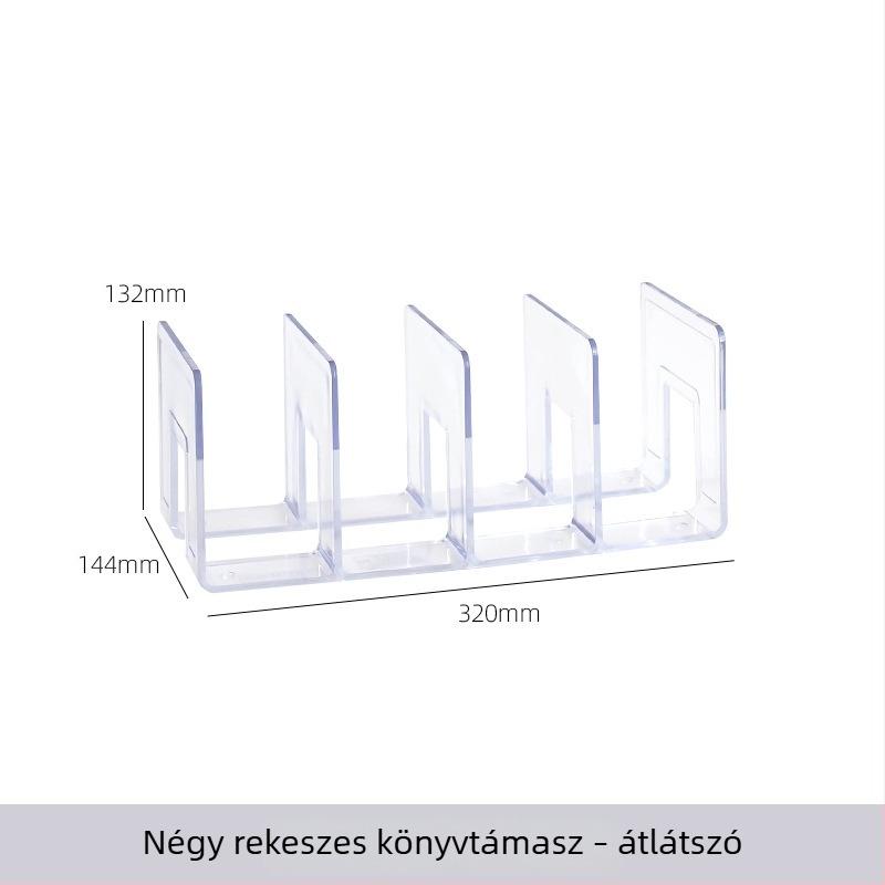 Átlátszó retro színű asztali polc és könyvespolc irodai használatra, prémium, kompakt polc diákoknak