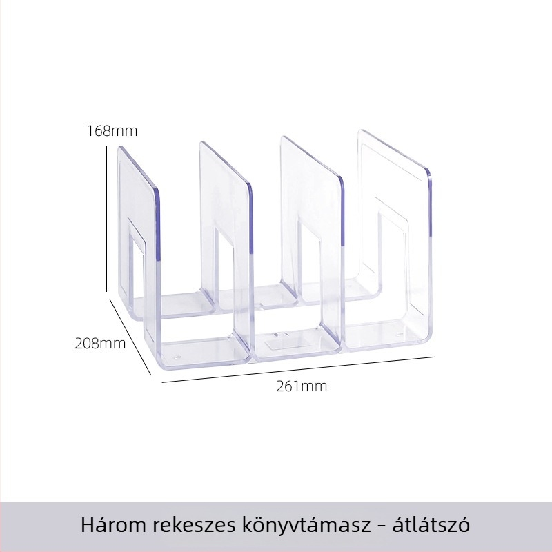 Átlátszó retro színű asztali polc és könyvespolc irodai használatra, prémium, kompakt polc diákoknak