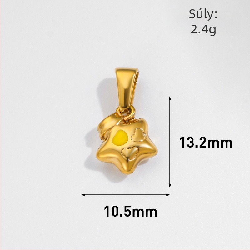 Rozsdamentes acél medál nap, hold, csillag és nyolcszögletű csillag geometrias mintával, 24K aranyozott bevonattal DIY ékszerekhez
