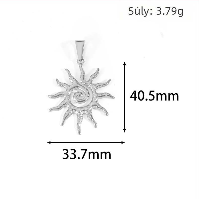 Rozsdamentes acél medál nap, hold, csillag és nyolcszögletű csillag geometrias mintával, 24K aranyozott bevonattal DIY ékszerekhez