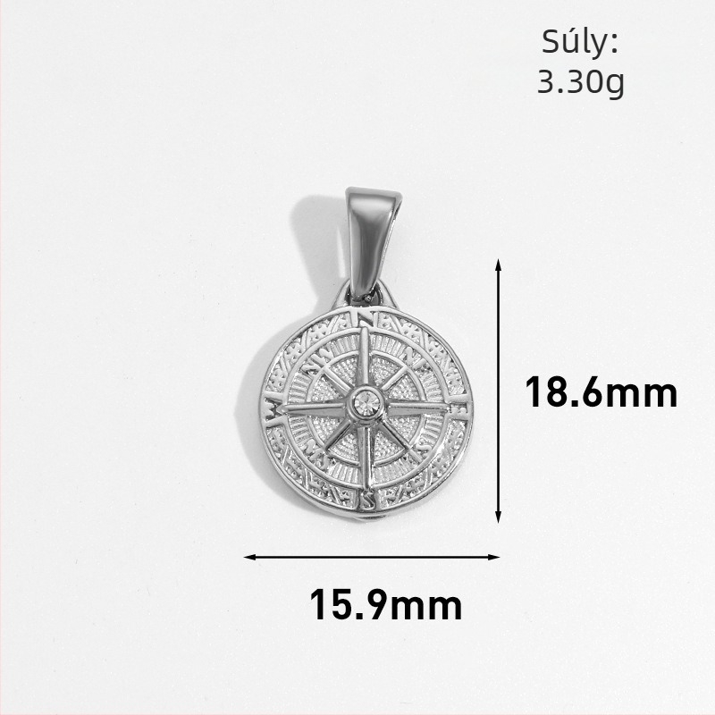 Rozsdamentes acél medál nap, hold, csillag és nyolcszögletű csillag geometrias mintával, 24K aranyozott bevonattal DIY ékszerekhez