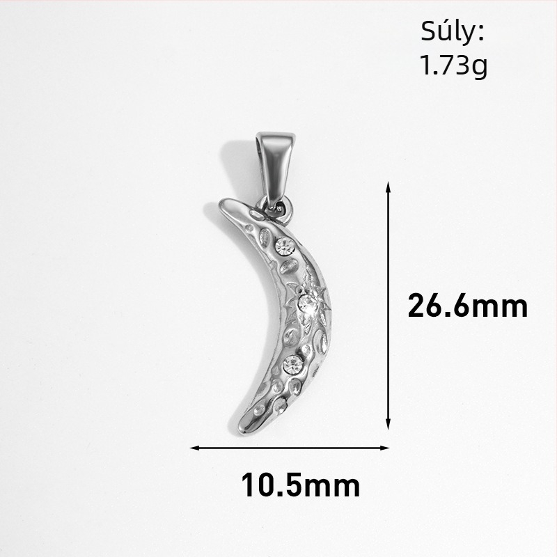 Rozsdamentes acél medál nap, hold, csillag és nyolcszögletű csillag geometrias mintával, 24K aranyozott bevonattal DIY ékszerekhez