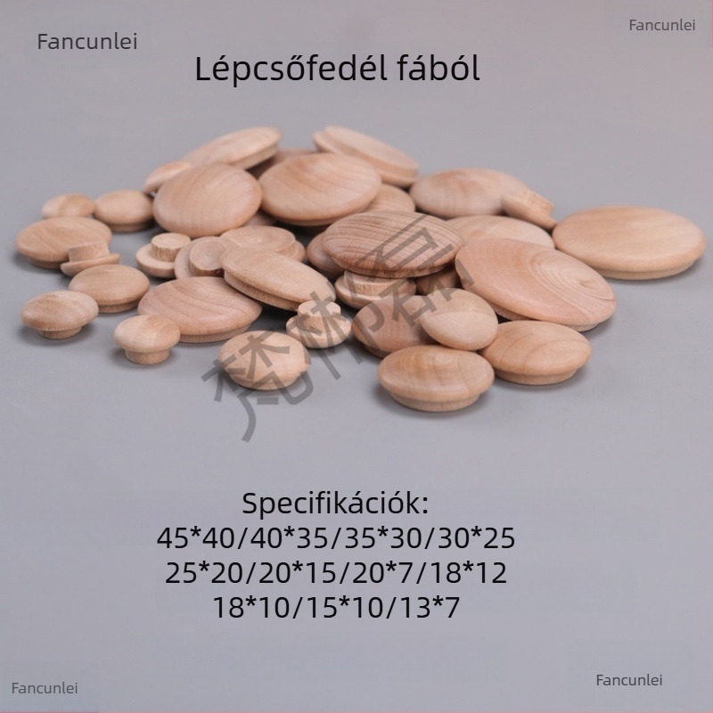 Lépcsőkorlát fából készült fedél, 40×35 mm, dekoratív tömörfa fedél, csavarfurat fedő