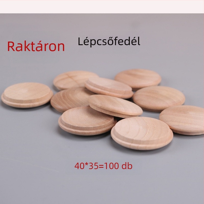 Lépcsőkorlát fából készült fedél, 40×35 mm, dekoratív tömörfa fedél, csavarfurat fedő