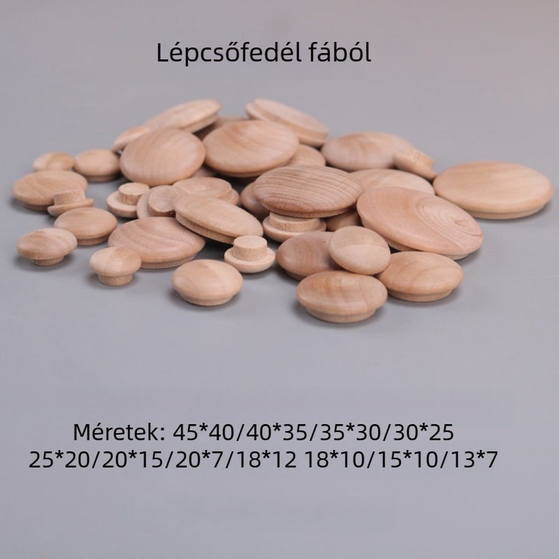 Lépcsőkorlát fából készült fedél, 40×35 mm, dekoratív tömörfa fedél, csavarfurat fedő