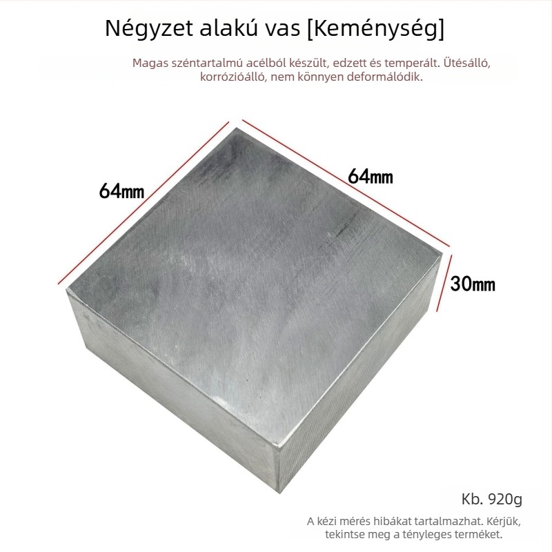 Négyzet alakú vasból készült kovácsoló blokk – magas kopásállóságú acéllemez ékszerkészítéshez (arany- és ezüstgyűrűk)