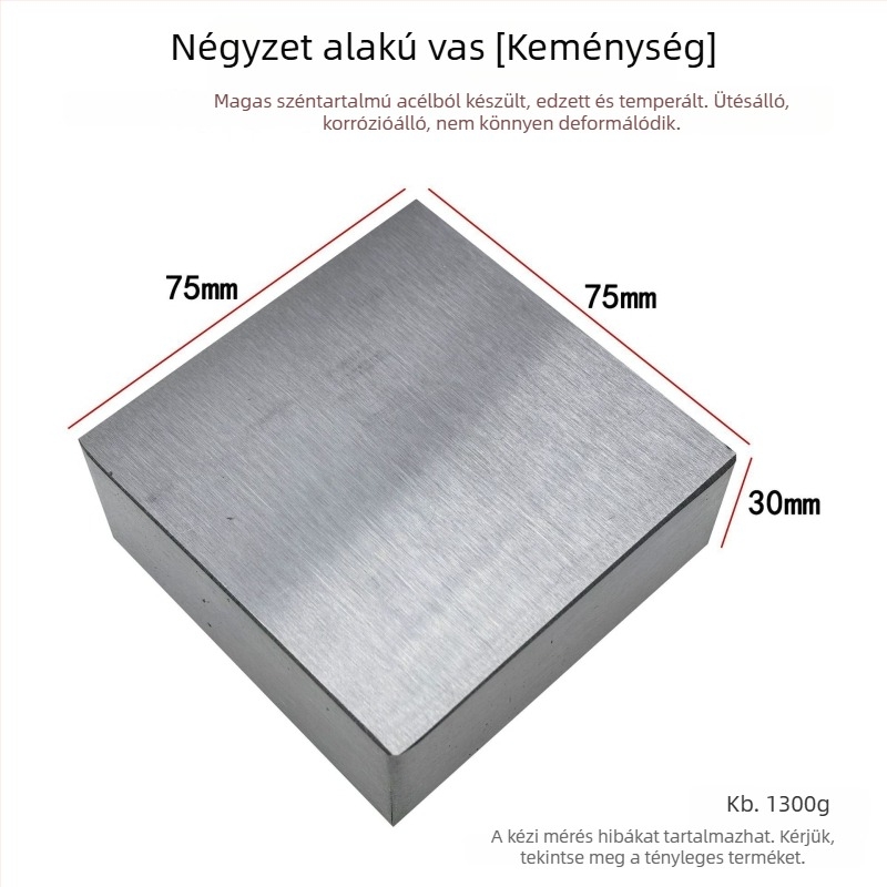 Négyzet alakú vasból készült kovácsoló blokk – magas kopásállóságú acéllemez ékszerkészítéshez (arany- és ezüstgyűrűk)