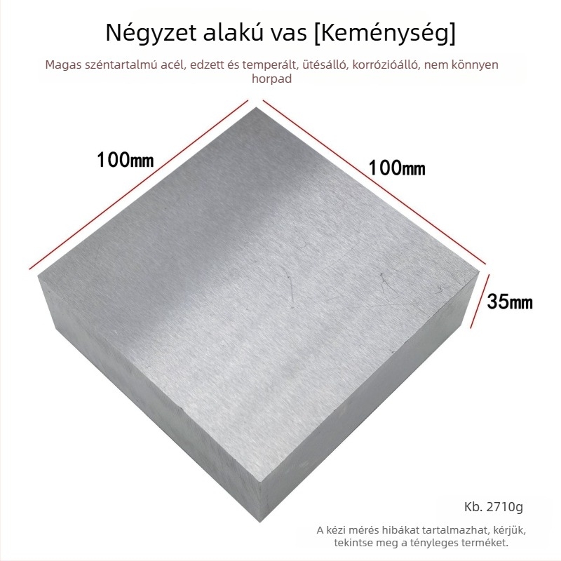Négyzet alakú vasból készült kovácsoló blokk – magas kopásállóságú acéllemez ékszerkészítéshez (arany- és ezüstgyűrűk)