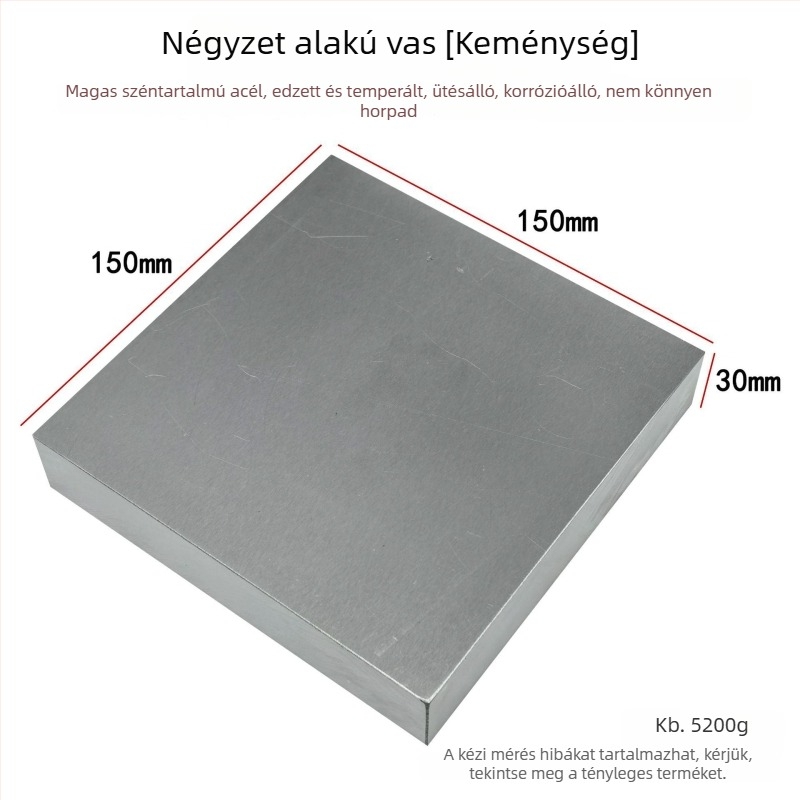 Négyzet alakú vasból készült kovácsoló blokk – magas kopásállóságú acéllemez ékszerkészítéshez (arany- és ezüstgyűrűk)