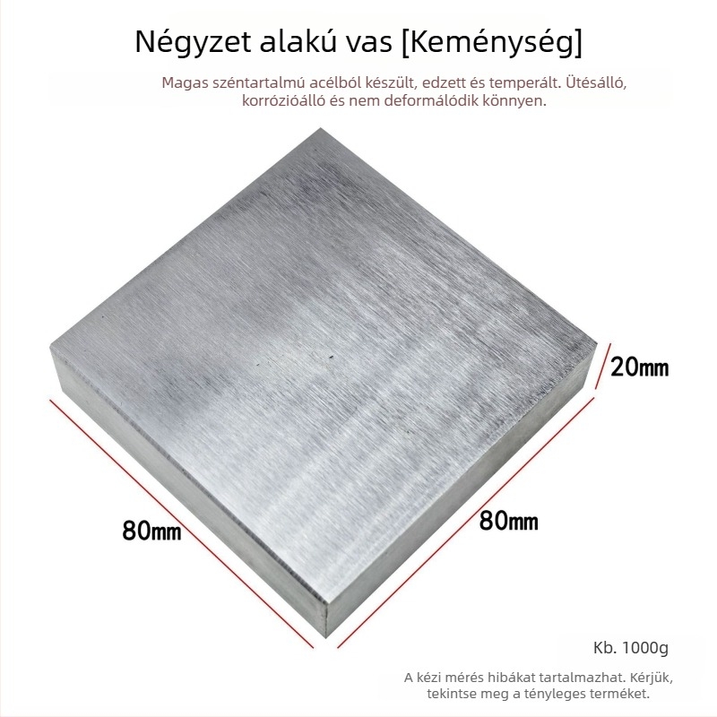 Négyzet alakú vasból készült kovácsoló blokk – magas kopásállóságú acéllemez ékszerkészítéshez (arany- és ezüstgyűrűk)