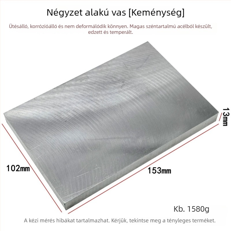 Négyzet alakú vasból készült kovácsoló blokk – magas kopásállóságú acéllemez ékszerkészítéshez (arany- és ezüstgyűrűk)