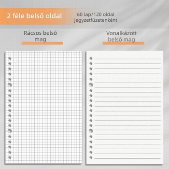 Sijin tantárgyak szerinti osztályozó notesz diákoknak, A4 formátum, letehető lapokkal, B5 vonalas oldalakkal, sima tapintású PP borító