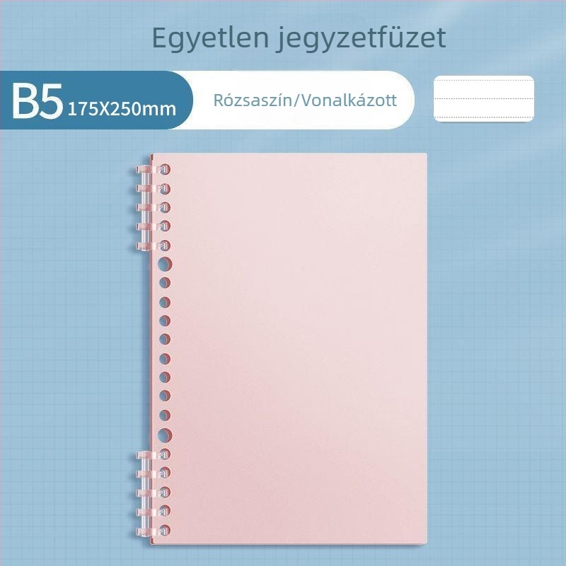 Sijin tantárgyak szerinti osztályozó notesz diákoknak, A4 formátum, letehető lapokkal, B5 vonalas oldalakkal, sima tapintású PP borító