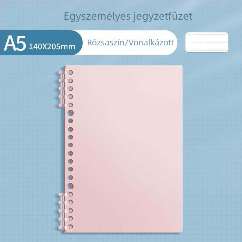 Sijin tantárgyak szerinti osztályozó notesz diákoknak, A4 formátum, letehető lapokkal, B5 vonalas oldalakkal, sima tapintású PP borító