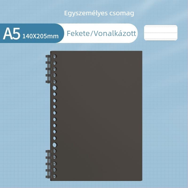 Sijin tantárgyak szerinti osztályozó notesz diákoknak, A4 formátum, letehető lapokkal, B5 vonalas oldalakkal, sima tapintású PP borító