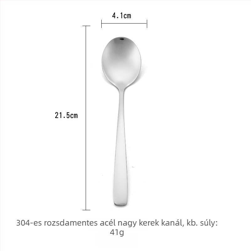 304 rozsdamentes acél étkészlet: nyugati stílusú steak kés és villa, koreai desszert- és kávékeverő kanál, hosszú nyelű kanalak