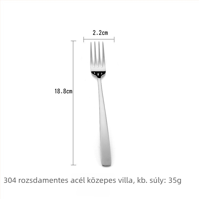304 rozsdamentes acél étkészlet: nyugati stílusú steak kés és villa, koreai desszert- és kávékeverő kanál, hosszú nyelű kanalak