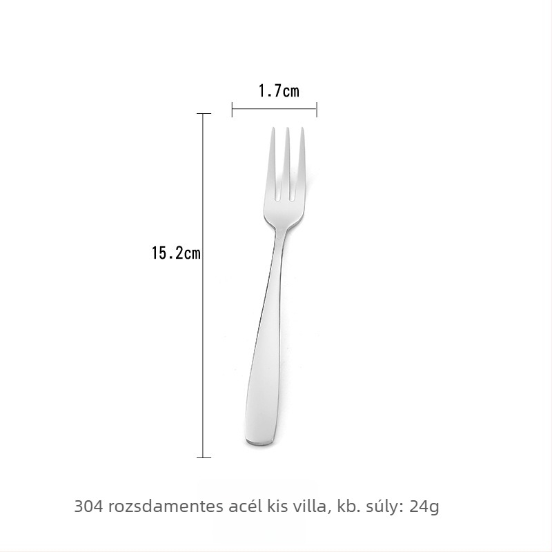 304 rozsdamentes acél étkészlet: nyugati stílusú steak kés és villa, koreai desszert- és kávékeverő kanál, hosszú nyelű kanalak