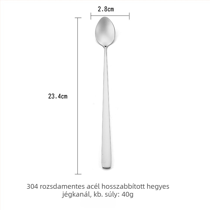 304 rozsdamentes acél étkészlet: nyugati stílusú steak kés és villa, koreai desszert- és kávékeverő kanál, hosszú nyelű kanalak