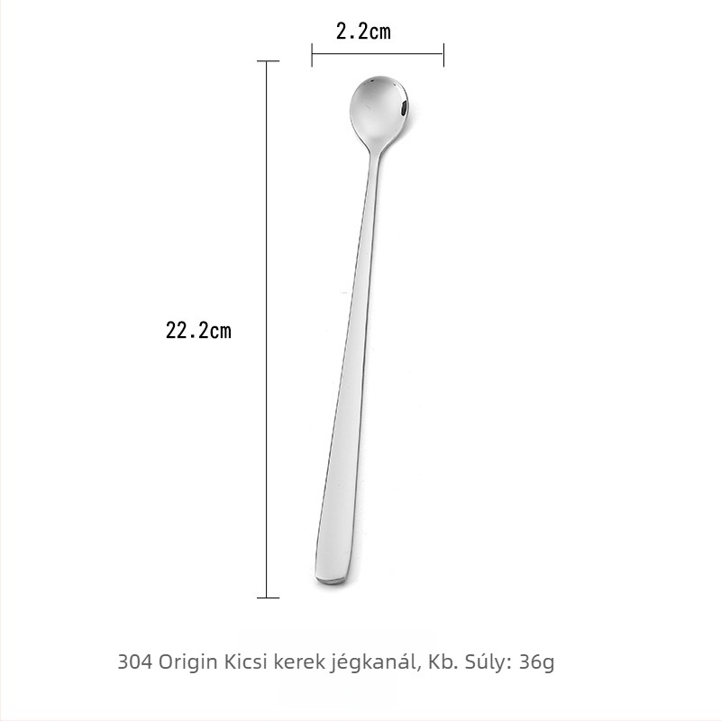 304 rozsdamentes acél étkészlet: nyugati stílusú steak kés és villa, koreai desszert- és kávékeverő kanál, hosszú nyelű kanalak