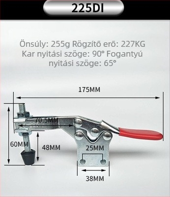 Ipari minőségű vízszintes gyorsfogó hegesztéshez, modellek: 201, 201B, 225D