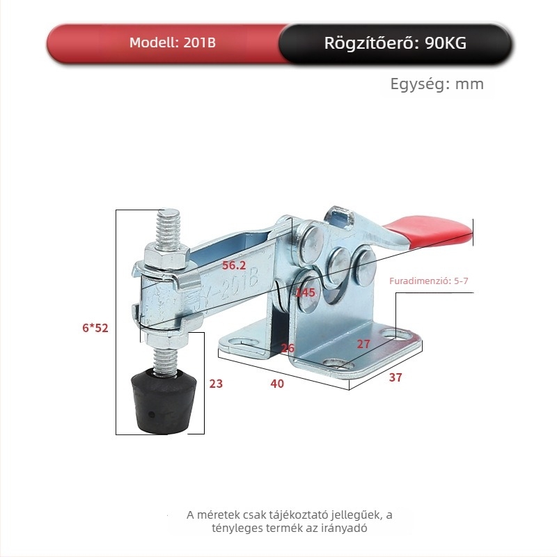 Ipari minőségű vízszintes gyorsfogó hegesztéshez, modellek: 201, 201B, 225D